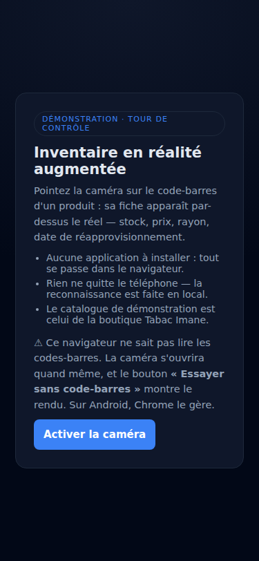 Aperçu de Inventaire en réalité augmentée sur téléphone